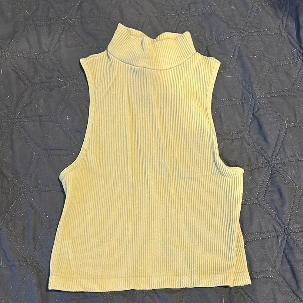 Zara olive green Sleeveless Crop Top